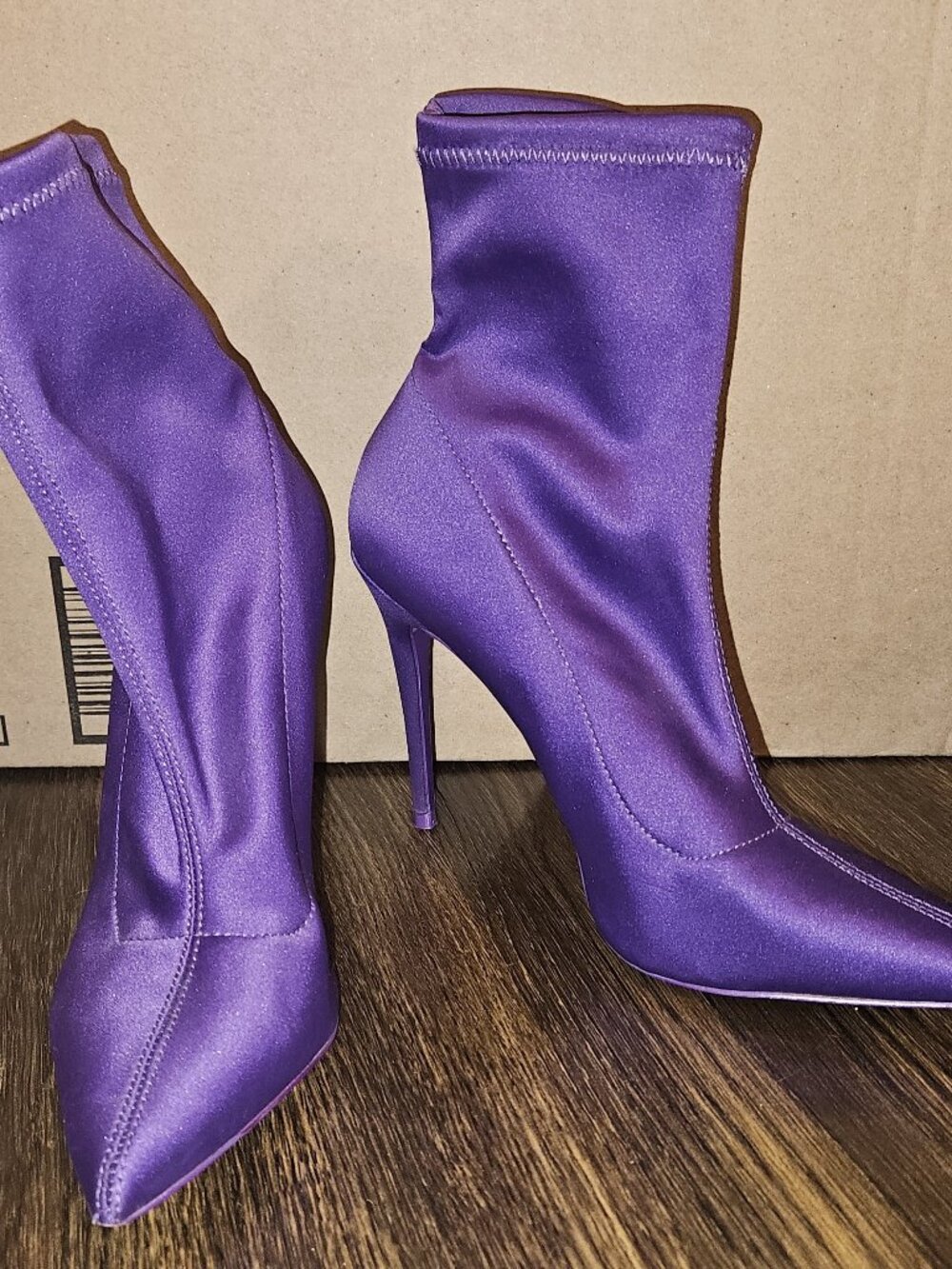 Women's High Heel Fabric Ankle Boot/Shoe - Size 7